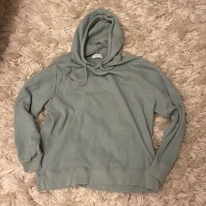 Topman blue waffle knit hoodie